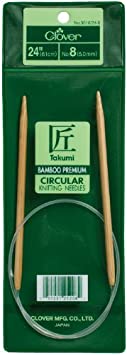 Clover 3016/24-05 Takumi Bamboo Circular 24-Inch Knitting Needles, Size 5