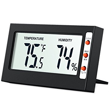 AMIR Indoor Digital Hygrometer Thermometer, Humidity Monitor with Temperature Gauge Humidity Meter, Big LCD Screen Multifunctional Hygrometer for Kids Home, Car, Office, Etc. (Mini)