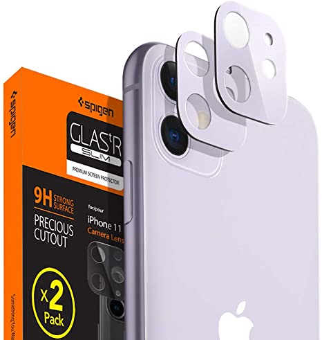 Spigen Camera Lens Screen Protector [2 Pack] Designed for iPhone 11 - Purple