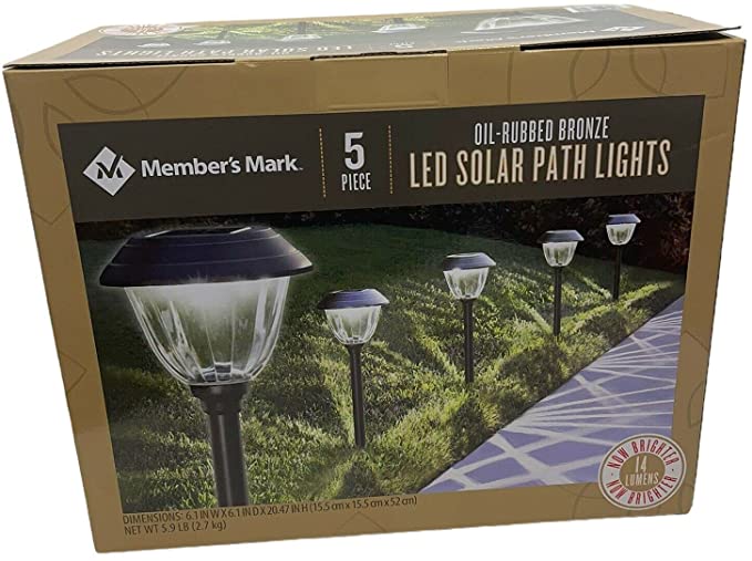 Member's Mark Oil-Rubbed Bronze LED Solar 12 Lumen Path Lights (5 Count)