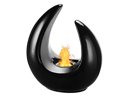 Ignis Mika Black Ceramic Tabletop Ventless Ethanol Fireplace