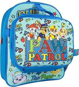 Paw Patrol Backpack with Lunch Box | Kids Backpacks for School | Chase Everest Rubble Marshall Boys Back Pack Set Blue