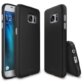 Galaxy S7 Case, Ringke [Slim] Snug-Fit Slender [Tailored Cutouts] Ultra-Thin Side to Side Edge Coverage Superior Coating PC Hard Skin for Samsung Galaxy S7 - SF Black