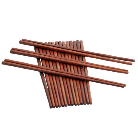 Chinese Natural Health Bamboo Wooden Chopsticks 10 Pairs Gift Sets Brown（ Packing May Vary ）