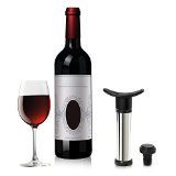 Wine Preserver Kollea Stainless Steel Wine Vacuum Pump Wine Saver and 2 Bottle Stoppers