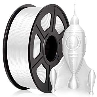 PLA 3D Printer Filament 1.75MM, PLA Silk Filament 1KG for 3D Printer PLA Shiny Silky White