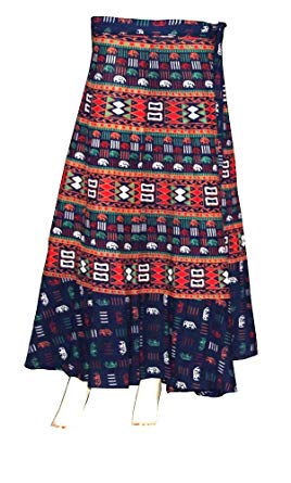 FashionShopmart 36 inch Length Wrap Around Women’s Skirt Rajasthani Free Size Skirt D3, Women’s Wrap Around Skirt Blue