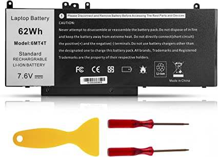 ASUNCELL 6MT4T Laptop Battery for Dell Latitude E5470 E5570 Precision 3510 7V69Y TXF9M 79VRK 07V69Y 6MT4T 0HK6DV 079VRK 0TXF9M 451-BBUN 451-BBTW 0C1P4 7.6V 62Wh