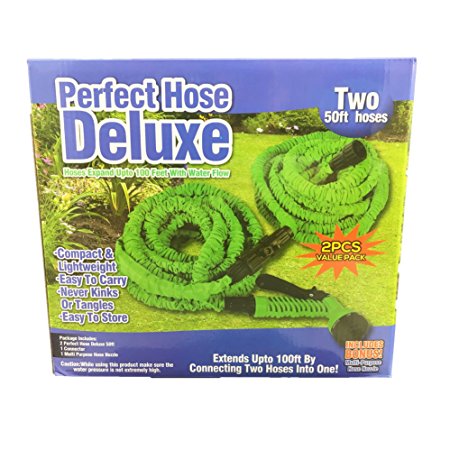 Perfect Hose Deluxe, Expandable Water Hose Two 50 ft. Hoses Pack (2 hoses total)