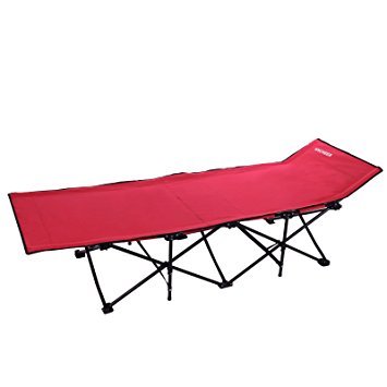 Ancheer Camping Cot Portable Folding Sleeping Cot Camping Hiking Lightweight Military-style Lounge Cots Guest Bed - High Strength Steel and Breathable Cloth with Carrying Bag - 260 lbs Capacity