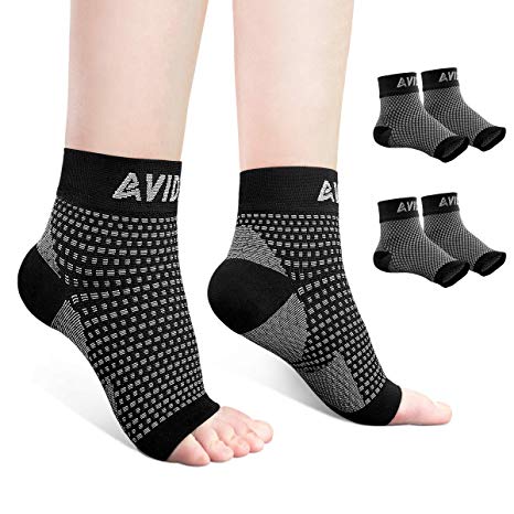 Ankle Brace for Men Women AVIDDA Plantar Fasciitis Socks with Arch Support Open Toe Compression Foot Sleeve for Achilles Tendon Support Sprained Ankle Swelling Flat Feet Eases Heel Pain Relief