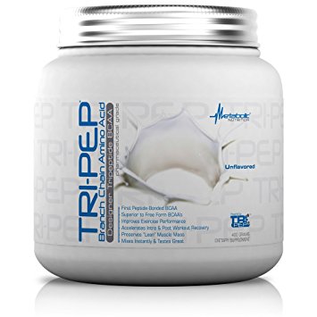 Metabolic Nutrition, TRIPEP, 100% Tri-Peptide Branch Chain Amino Acid, BCAA Powder, Pre Intra Post Workout Supplement, Unflavored, 400 grams (40 servings)