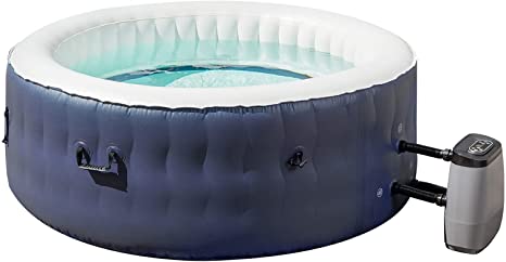 U-MAX Inflatable Hot Tub 4 Person Outdoor AirJet Spa with 108 Air Jets, Portable Round Blow up Hot Tub with Tub Cover, Pump, and 2 Filter Cartridges