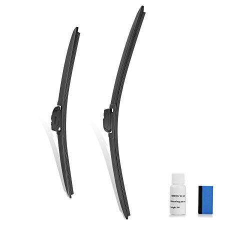 Beigaon 24" 21" Silicone Wiper Blades, All-Season Windshield Wiper Blades Coated Water Repellency for U/J Hook (Pack of 2)