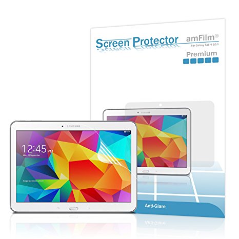 Galaxy Tab 4 10.1 Screen Protector, amFilm Screen Protector for Samsung Galaxy Tab 4 10.1 inch Premium Anti-glare/Anti-Fingerprint (2-Pack) [Lifetime Warranty]