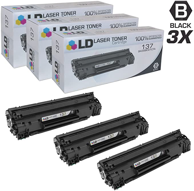 LD Compatible Toner Cartridge Replacement for Canon 137 9435B001 (Black, 3-Pack)