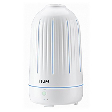 TTLIFE Air Purifier, Humidifiers, Aroma Humidifier, Water Curtain Shaped Essential Oil Diffuser Capacity 2L Water and 7 Color Changable LED Lights,Waterless Auto Shut-off for Office and Living Room