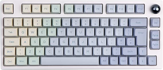 EPOMAKER Monet TH80 PRO ISO UK Layout 75% Hot Swap RGB 2.4Ghz/Bluetooth 5.0/Wired Mechanical Keyboard with MDA PBT Keycaps, Knob Control for Windows/Mac (Budgerigar Switch)