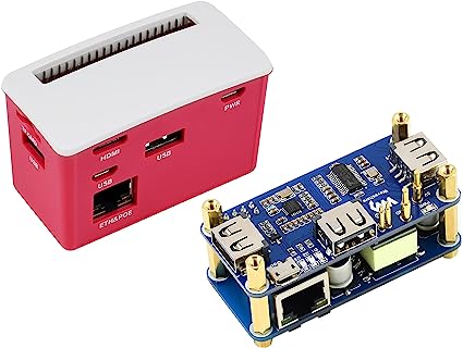 PoE Ethernet/USB HUB Box for Raspberry Pi Zero/Zero W/Zero WH,Includes PoE/ETH/USB HUB HAT Board with 3X USB 2.0 Ports and RJ45 Ethernet Port,802.3af-Compliant,ABS Enclosure Nice & Dust-Proof