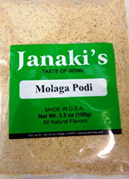 Janaki's Molaga Podi (Idli Powder) - Taste of Home - 3.5oz., 100g. (Pack of 2)
