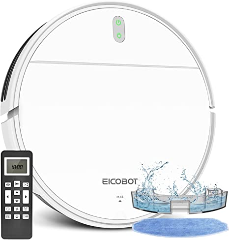 Robot Vacuum Cleaner and Mop Combo, Robotic Vacuum Cleaner, 2-in-1 Vacuum and Mop, 1700 Pa Suction, Slim, Self-Charging, Ideal for Hard Floor, Pet Hair EICOBOT BR150（White）