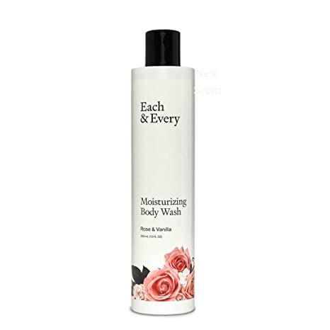 Each & Every Natural, Moisturizing Body Wash | Made with Essential Oils, Vegan & Sustainably Sourced | 10 fl oz (Rose & Vanilla)