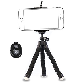 IPhone Tripod,By Ailun,Tripod mount/stand,Phone Holder,Small&Light,for iPhone 7/7plus,6/6s,6/6s Plus,SE/5s/5/5c,Galaxy S7 Edge,S6/S6 Edge,Note 5/4/3 More Cellphone,Camera with Remote[Non Battery Pack]