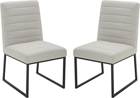 Amazon Brand – Rivet Decatur Modern Upholstered Dining Chair, Set of 2, 21"W, Silver Grey