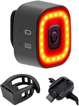 ENFITNIX USB Rechargeable Smart Bike Tail Light Cubelite II,LED Lumen Bicycle Light Water Proof Brake Sensing Auto On/Off in Day Mode/Night Mode for Cycling Safety Fit All Road Bikes (Black)