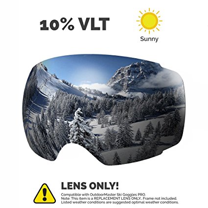 OutdoorMaster Ski Goggles PRO - Frameless, Interchangeable Lens Snow Goggles for Men & Women - 100% UV Protection