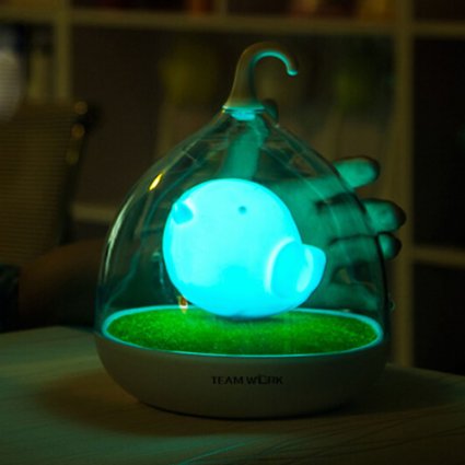 WOM-HOPEreg Childrens Night Lights Hand-held Design Touch Sensor Vibration Birdcage Lamp Bird Night Lights - Charging - for Kids Baby Valentines GiftOutdoor Lamp Blue