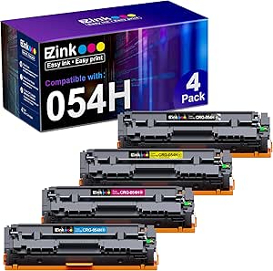 E-Z Ink Compatible Toner Cartridge Replacement for Canon 054 054H Toner Cartridge to use with Color ImageClass MF644Cdw LBP622Cdw MF642Cdw MF641Cdw MF641Cw Printer (Black Cyan Yellow Magenta, 4-Pack)