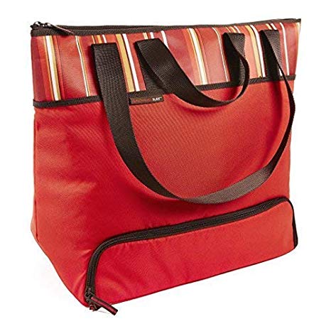 Rachael Ray ChillOut Lugger, Large Insulated Tote with Zippered Storage Area for 9x13 Inch Baking Dishes (Red)