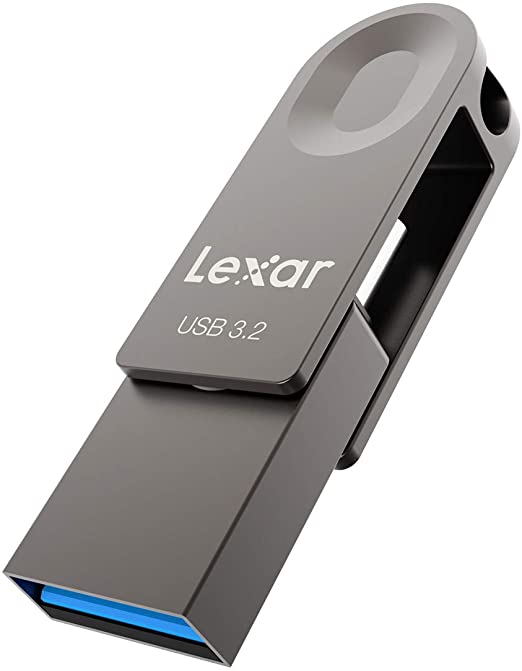 Lexar 128GB USB 3.2 Gen 1 Flash Drive, USB A & USB C USB Stick up to 100MB/s, Type-C Thumb Drive Swivel Design, Jump Drive for USB3.0/USB2.0, Memory Stick for PS4/Android Device/Phone/Tablet/Laptop/PC