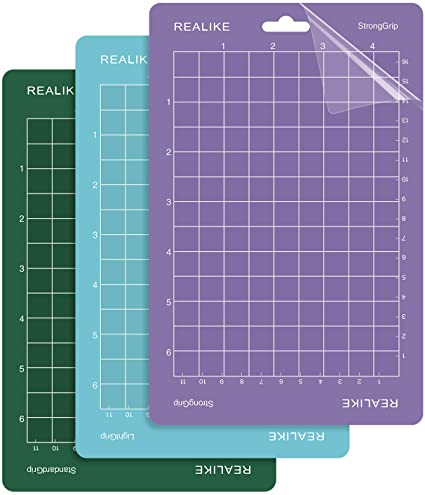 REALIKE Cutting Mat for Cricut Joy(4.5x6.5 inch,StandardGrip, LightGrip, StrongGrip 3Mats), Variety Adhesive Cutting mats for Cricut Joy Accessories