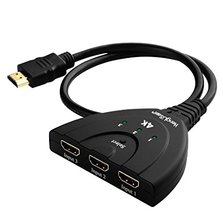 HDMI switch 3 to 1-3 ports hdmi switch/3 port-3 Way HDMI switch with cable-HDMI Switch 3 in 1 out-3x1/1x3 HDMI Switcher Support 2160P 1080P 720P 1.4Ver 4K to 2K 3D for PS4 PS3 XBOX and all HD TV