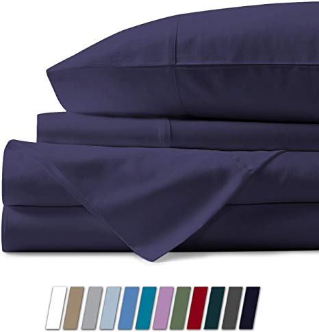 Mayfair Linen 100% Egyptian Cotton Sheets, Plum Twin Sheets Set, 600 Thread Count Long Staple Cotton, Sateen Weave for Soft and Silky Feel, Fits Mattress Upto 18'' DEEP Pocket