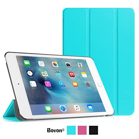 Bovon iPad Pro Cases, Slim Fit Multi-angle Folio Cover Premium Rubber Coated Cover Non Slip Surface with Auto Wake / Sleep for Apple iPad Pro 12.9 Inch 2015 Release Tablet (Light Blue)