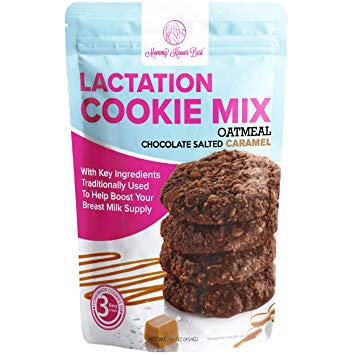 Lactation Cookies Mix - Oatmeal Chocolate Salted Caramel Breastfeeding Cookie Supplement Support for Breast Milk Supply Increase - 16 ounces