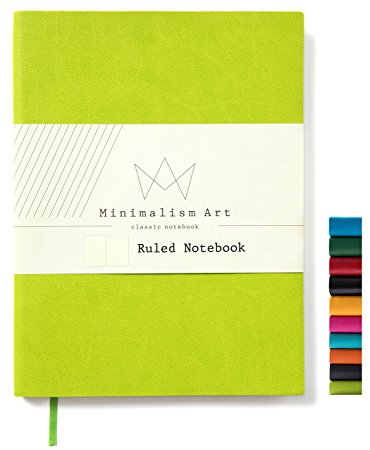 Minimalism Art | Soft Cover Notebook Journal, Size:5.8"X8.3", A5, Lime Green, Ruled/Lined Page, 192 Pages, Fine PU Leather, Premium Thick Paper - 100gsm | Designed in San Francisco