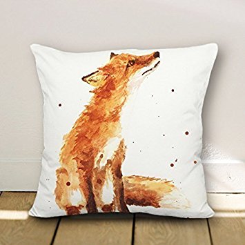 B Lyster shop Cotton Linen Decorative Throw Pillow Case Cushion Cover Fox pillow cases 18 x 18
