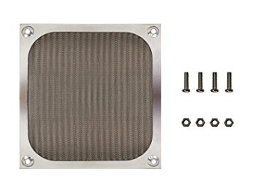 120mm 12cm Aluminum Mesh Fan Filter Finger Guard Grill, Silver Color, with Screws & Nuts