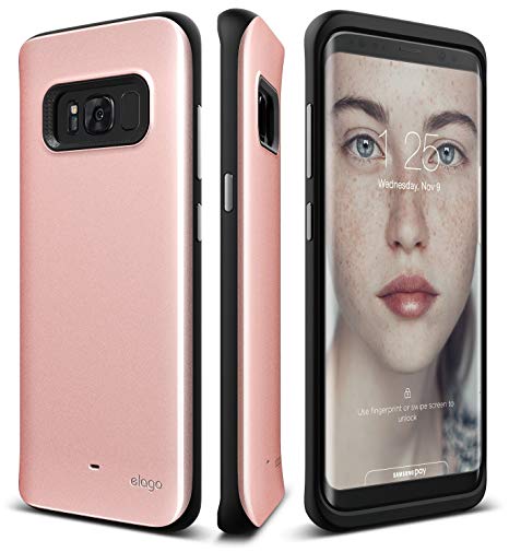 elago Galaxy S8 Case [Grip Hybrid][Rose Gold] - [Device Fitting Tested][Sleek Finish][Ergonomic Design][Anti-Shock] - for Galaxy S8