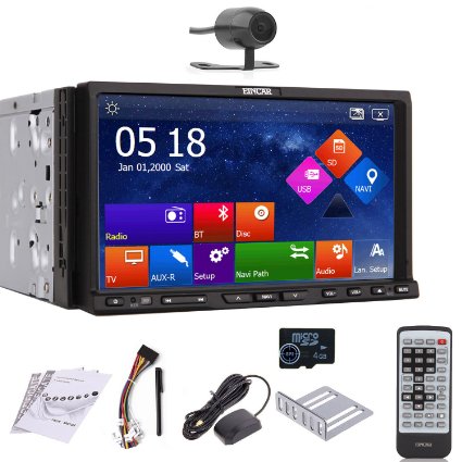 Eincar GPS Navigation Rear Camera 7-inch Motorized Capacitive Double-2 DIN in Dash Car DVD Player Touch Screen LCD Monitor with Dvd/cd/mp3/mp4/usb/sd/am/fm/rds Radio/bluetooth/stereo/audio and SAT NAV Wall Paper Exchange Hd:800*480 Lcd windows Win 8 Ui Design Free GPS Antenna free GPS Map free Backup Camera