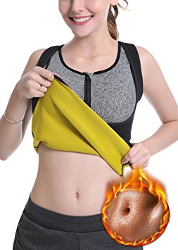 HAMACTIV Women's Hot Sauna Sweat Shapers Vests Shirts for Weight Loss Slimming Neoprene Sports Tank Tops T-shirts