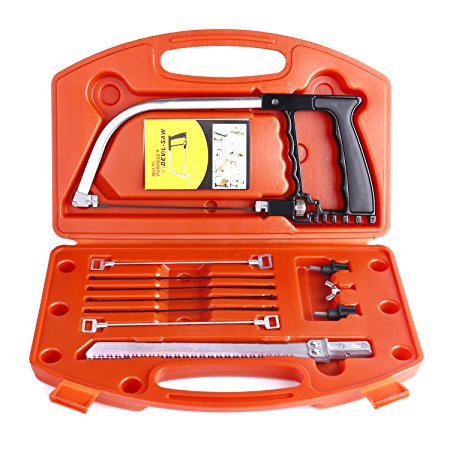 Magic Handsaw Set, Uolor 14 in 1 Multi Purpose DIY Bow Saw Hacksaw Universal Saw Woodworking Tool for Cutting Wood, Plastic, Glass, Tile, Metal, Rope, PVC Pipe, Rubber