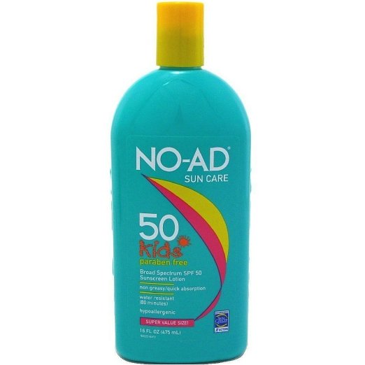 NO-AD Kids Gentle Sunscreen Lotion, SPF 50 16 oz (Pack of 2)