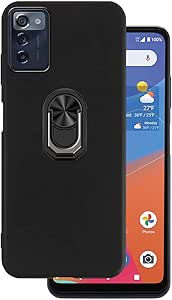 Case for Consumer Cellular ZMAX 5G,ZMAX 5G Phone Case,360 Ring Shockproof Cover Soft TPU Rubber Slim with Kickstand [Magnetic Car Mount] Phone Case for Consumer Cellular ZMAX 5G -Black