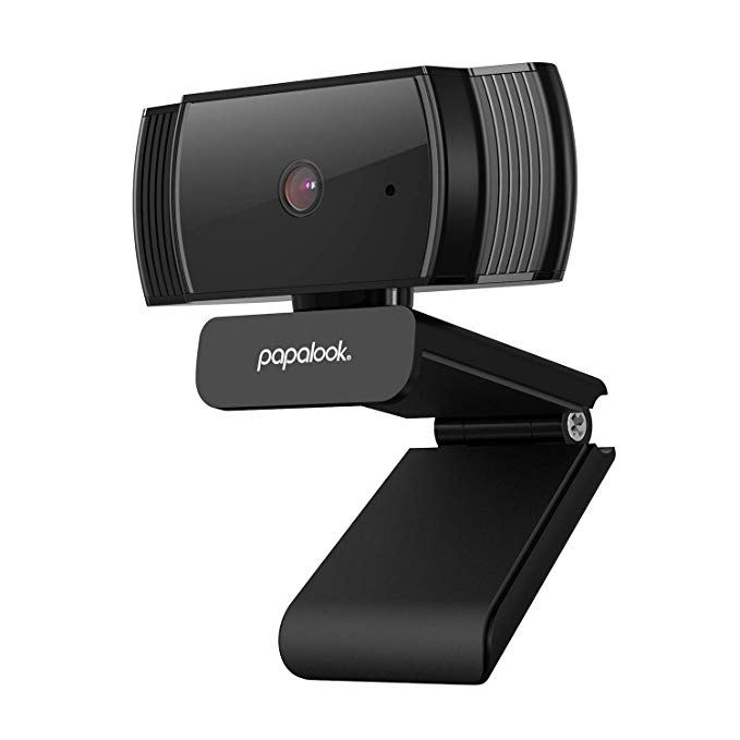PAPALOOK HD 1080P Webcam AF925 with Auto Focus, Fold-and-Go Design, 360-Degree Swivel, Noise Reduction Microphone, USB Computer Laptop Camera - Black