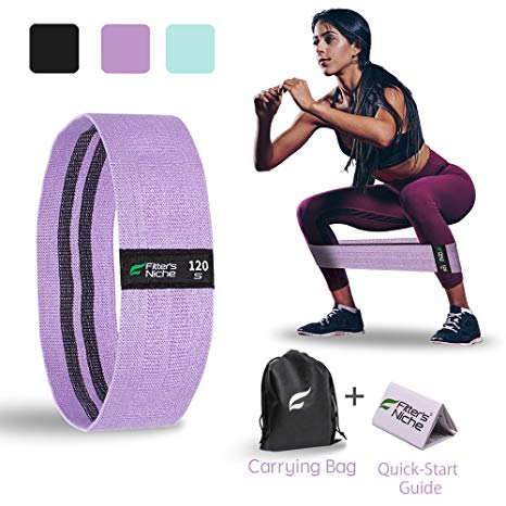 fitter's niche Exercise Bands Hips Glutes Thigh Booty 120 Lbs Resistance Band, Upgraded Non-Slip Ring, Strong Resistant Comfort Width, Ideal for Women Men Workout Lifting Squats Boost Butt Strength